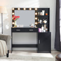 Vanity Desk With Mirror And Lights 46.4 Dressing Table With 2 Large Drawer Large Vertical Organizer 3 Level Dresser