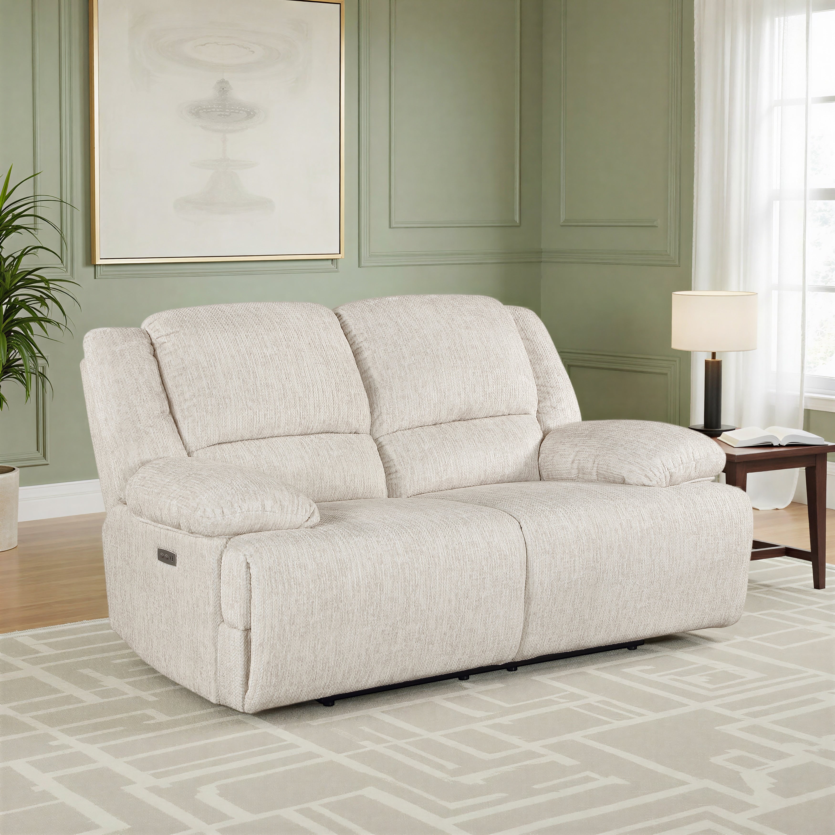 Vanta 69 Microfiber Wall Hugger Power Double Reclining Loveseat