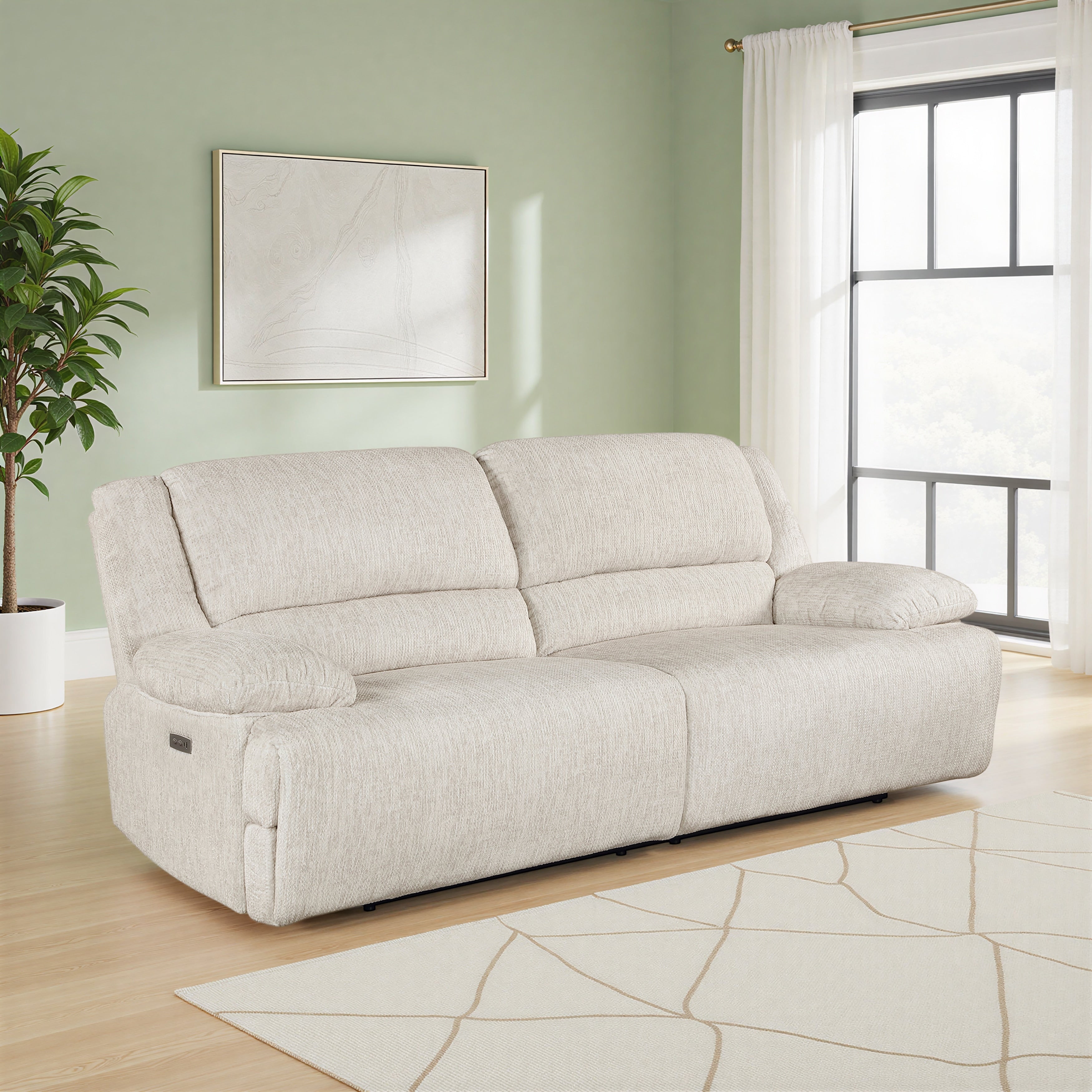Vanta 93 Microfiber Wall Hugger Power Double Reclining Sofa
