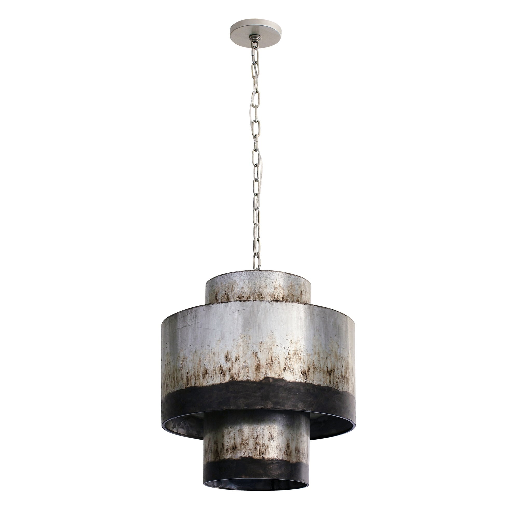 Cannery 3 Light Ombre Galvanized Tall Pendant