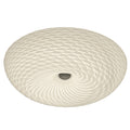 Varaluz Swirled 2 Light Medium Chrome Flush With French Feather Glass