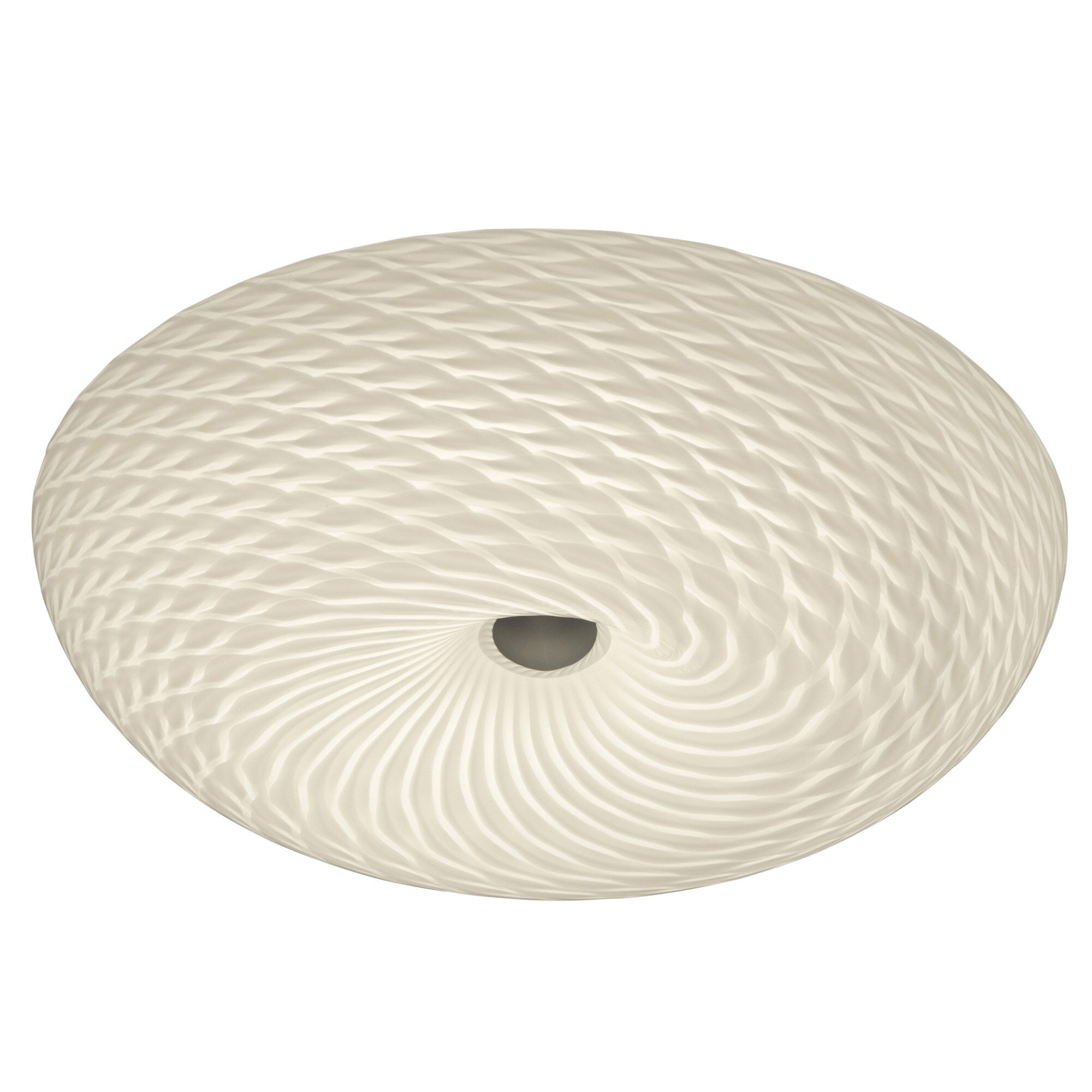 Varaluz Swirled 2 Light Medium Chrome Flush With French Feather Glass