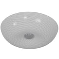 Varaluz Swirled 2 Light Small Chrome Flush With French Feather Glass