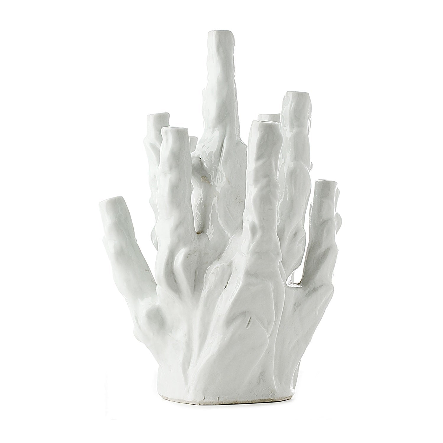 Vase Coral 10 Tulips White