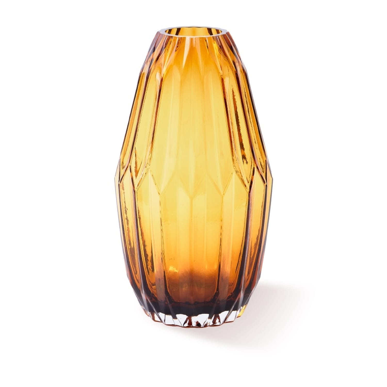 Vase Folds Glass Ochre M