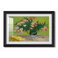 Vase With Oleanders And Books 1888 Vincent Van Gogh Custom Framed Print