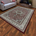 Vaso Collection Red Cream Traditional Polypropylene Area Rug.