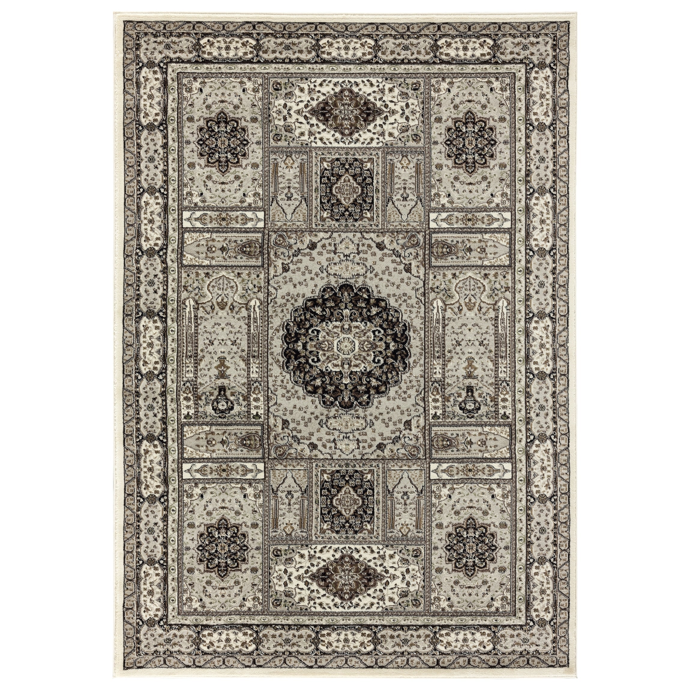 Vaso Collection Traditional Polypropylene Area Rug.
