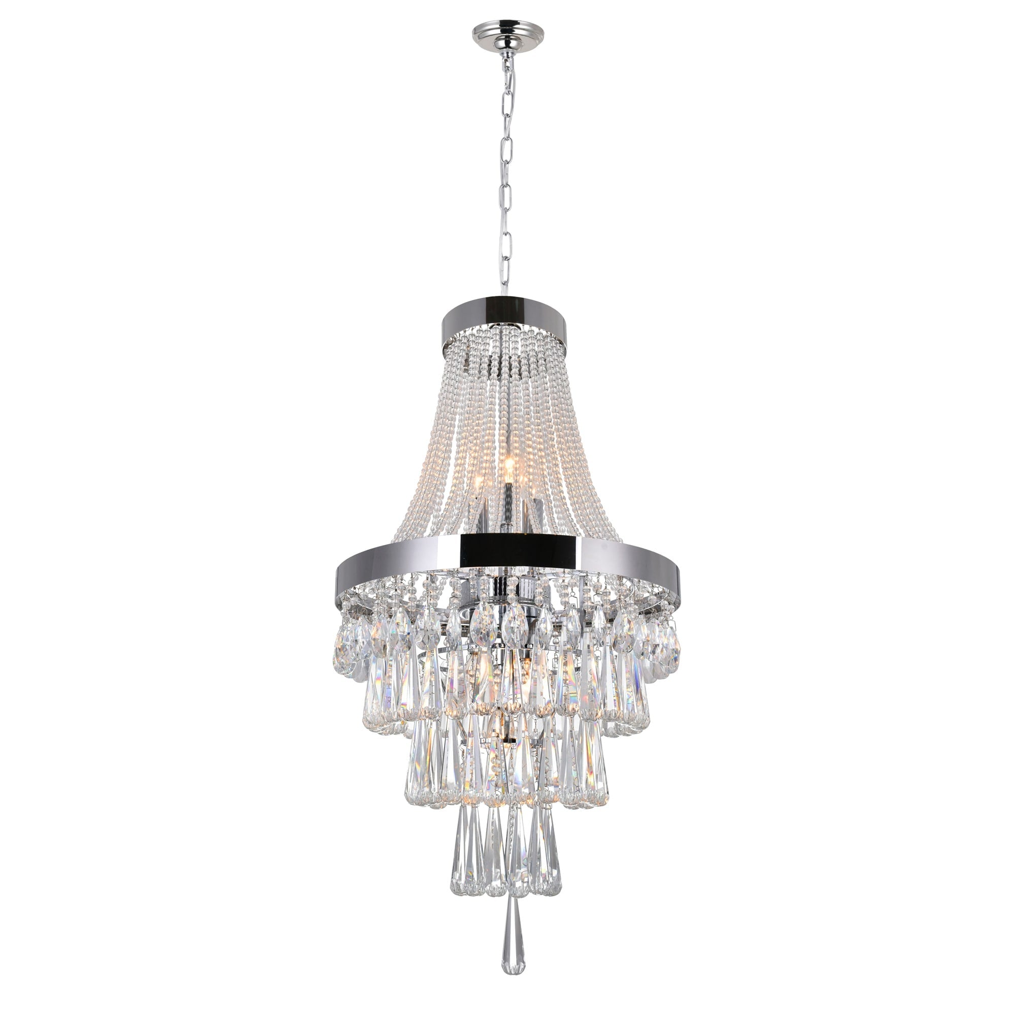 Silver Orchid Kersten Chrome 6 Light Chandelier