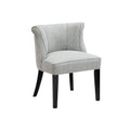 Vasu Accent Chair Vertical Accents On Curved Back Gray Polyester