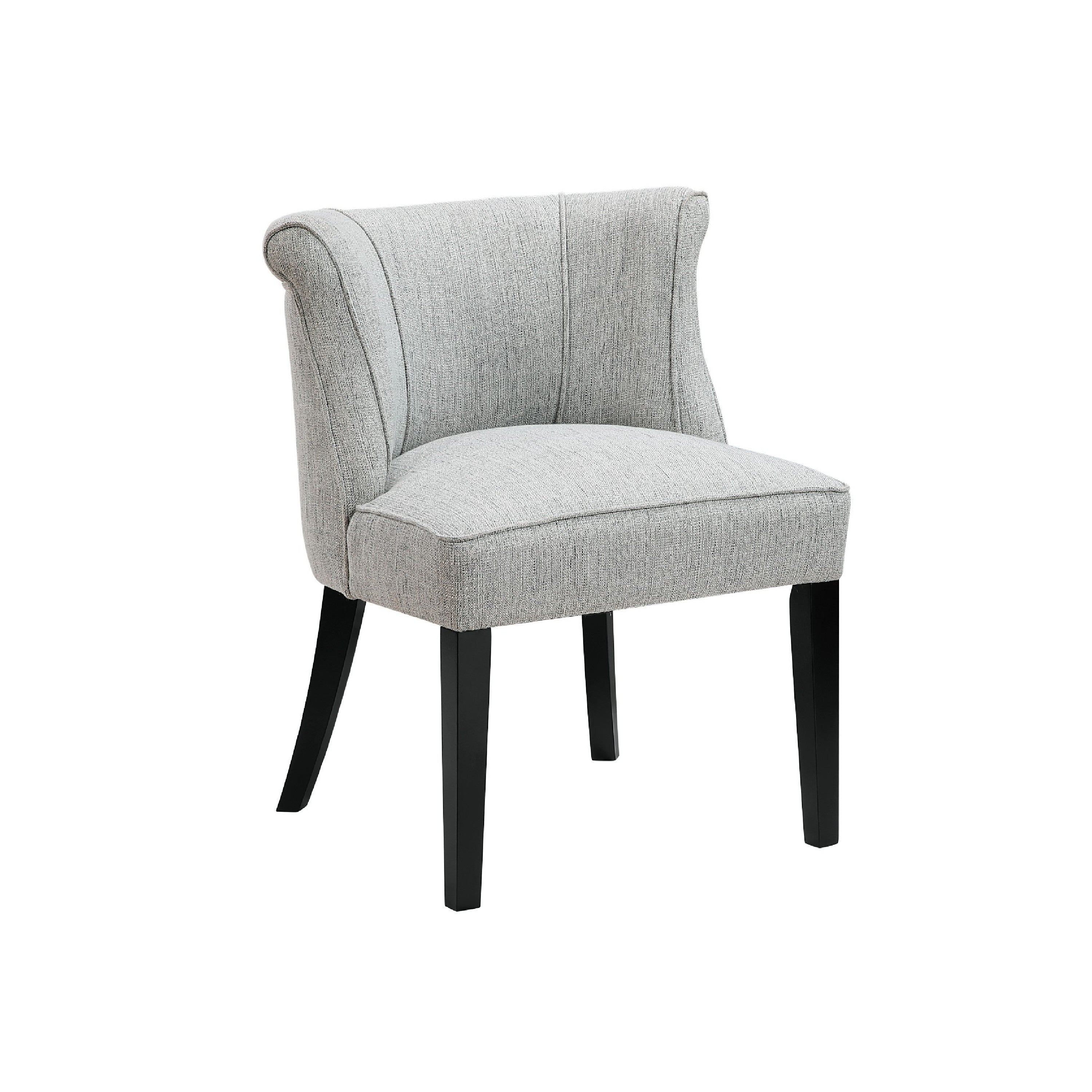 Vasu Accent Chair Vertical Accents On Curved Back Gray Polyester