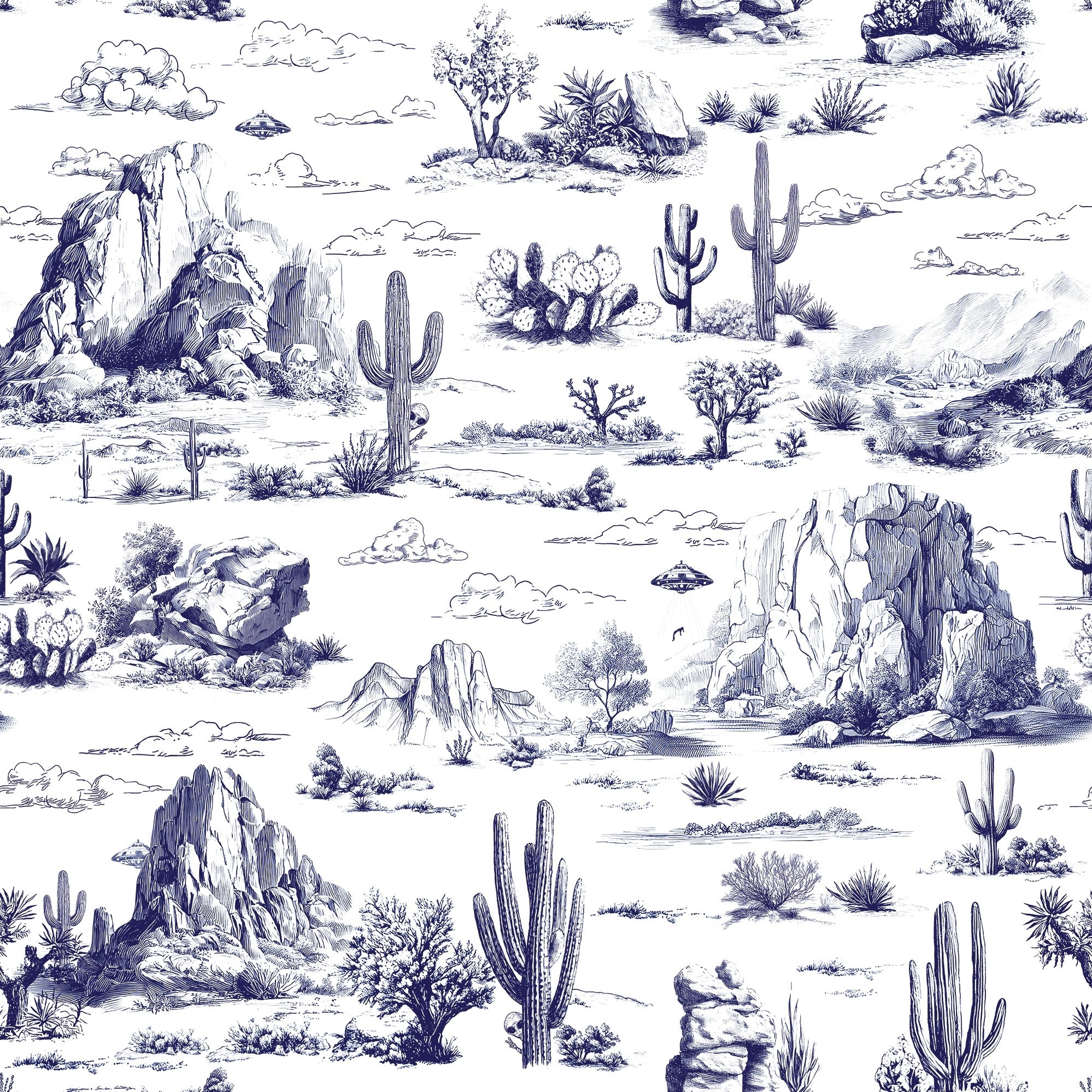 Veer Decor Area 51 Novelty Toile Peel And Stick Wallpaper