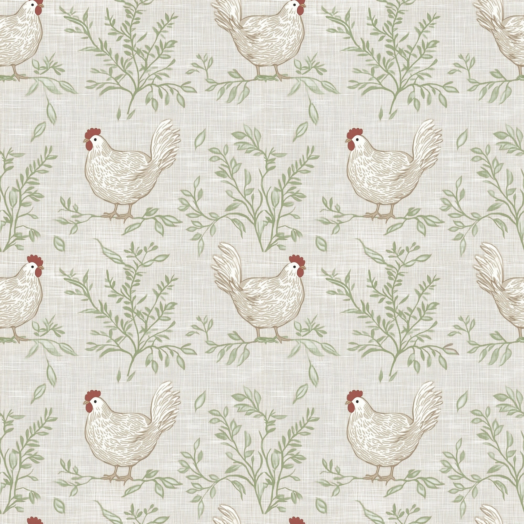 Veer Decor Cluckingham Toile Peel And Stick Wallpaper