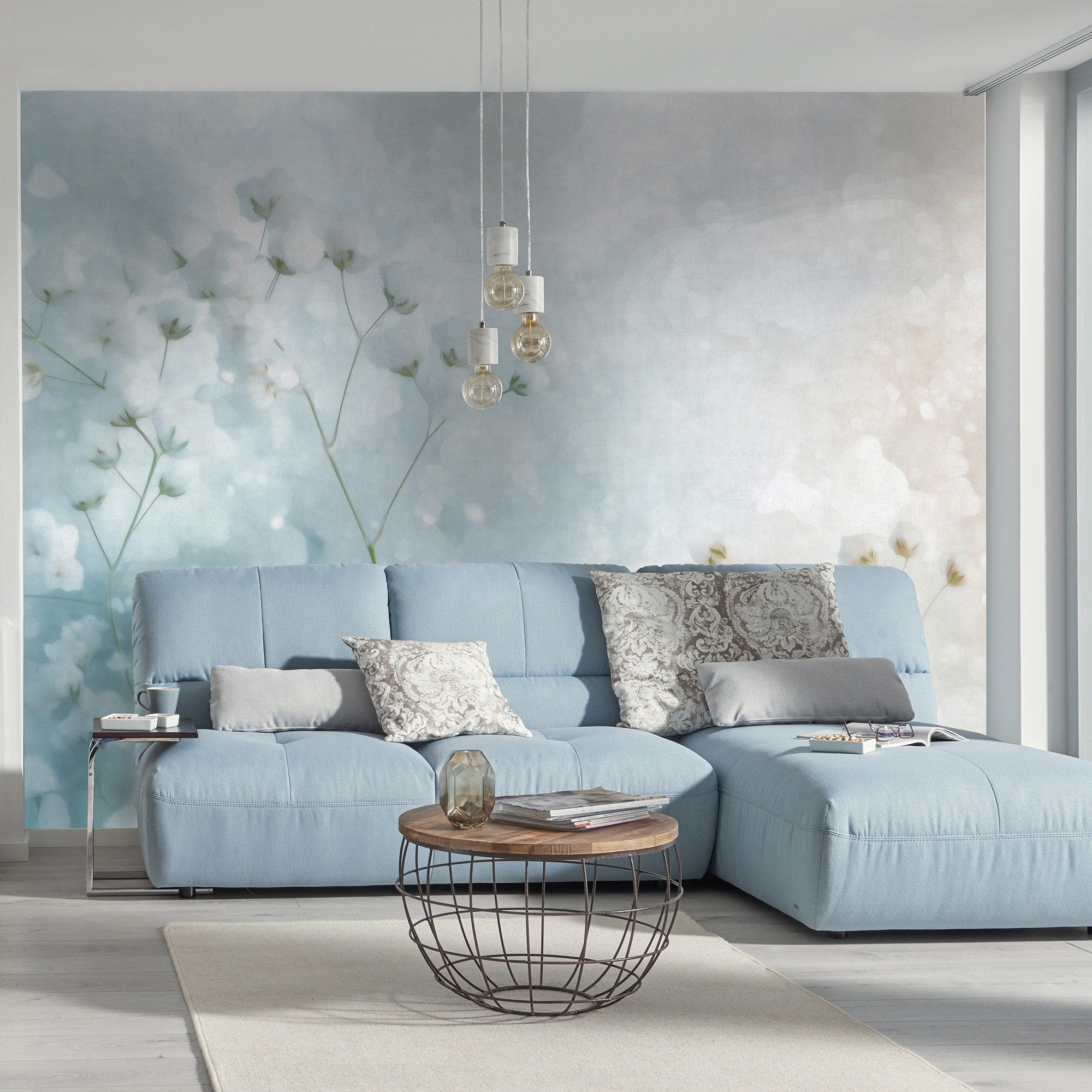 Veer Decor Cotton Haze Blue Wall Mural