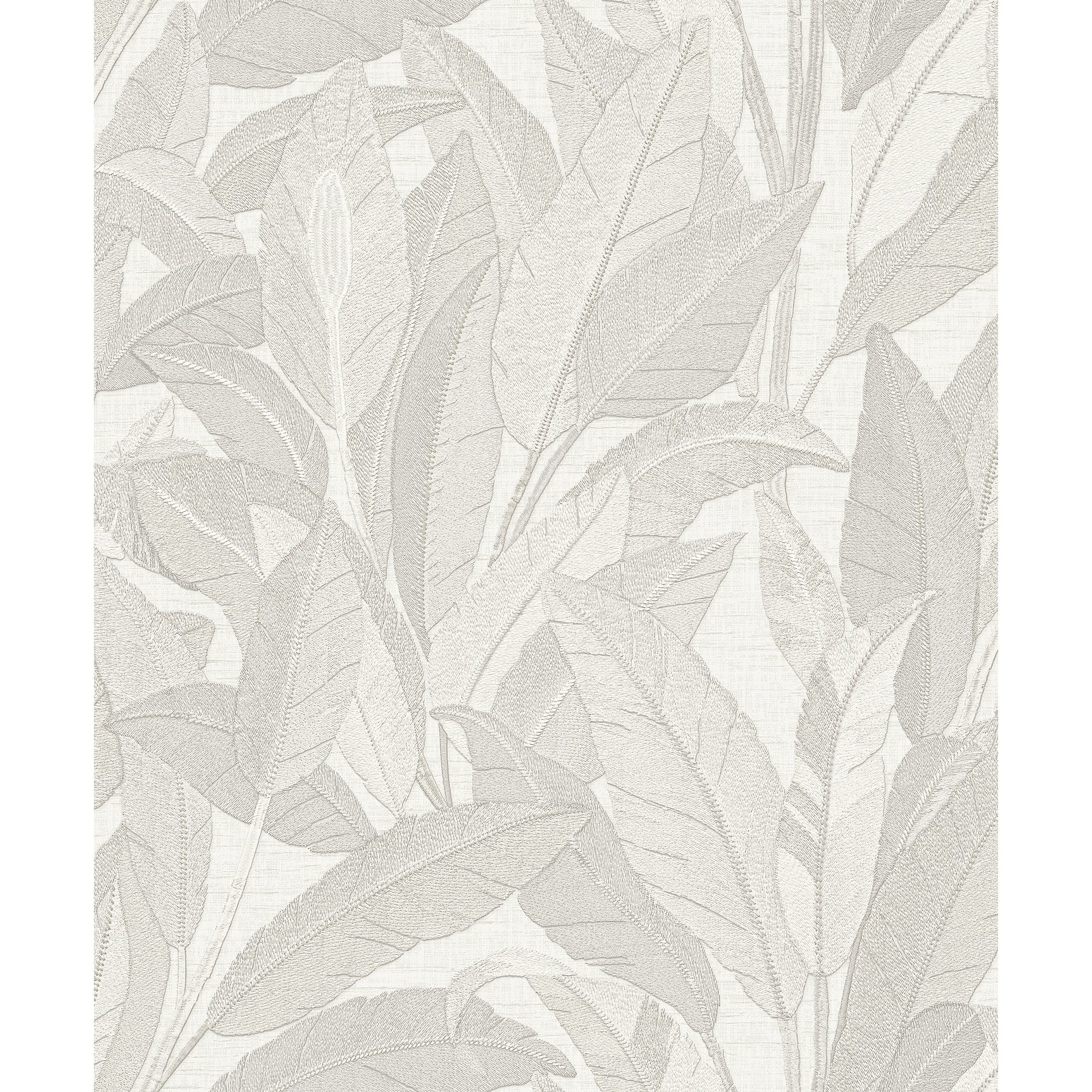 Veer Decor Embroidered Tropical Foliage Wallpaper