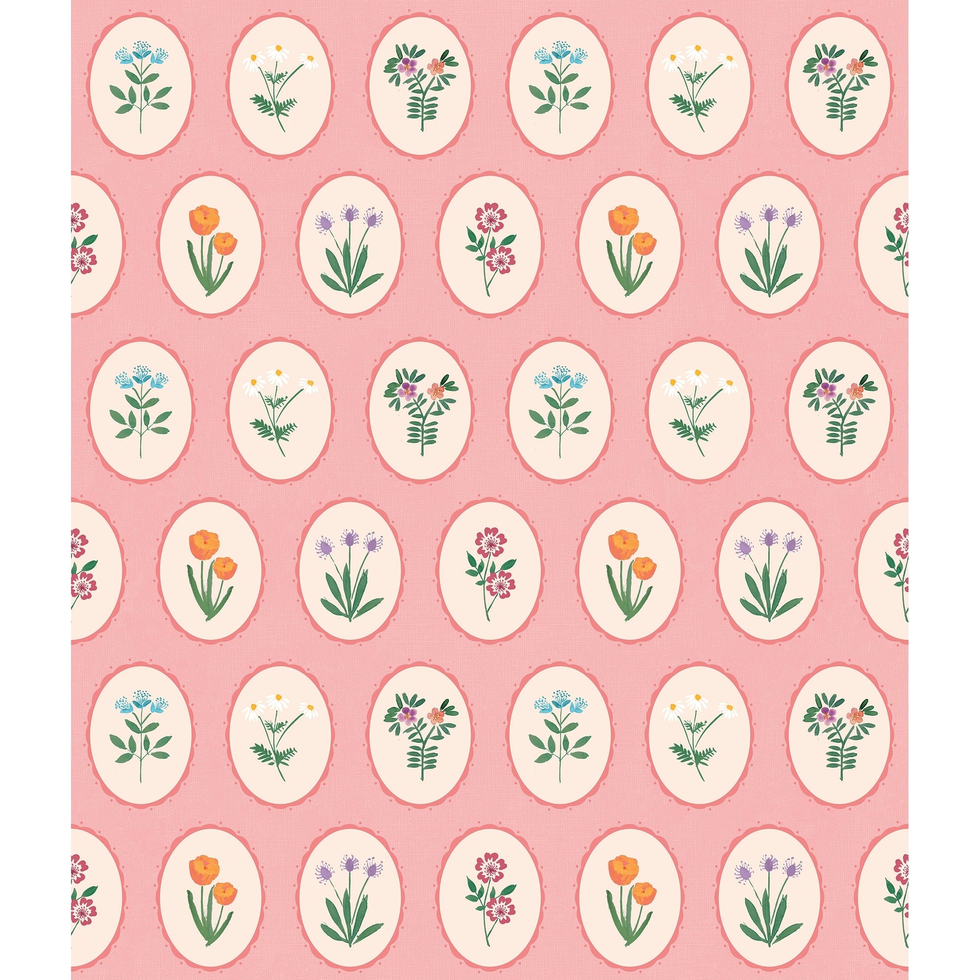 Veer Decor Heirloom Floral Medallions Peel And Stick Wallpaper
