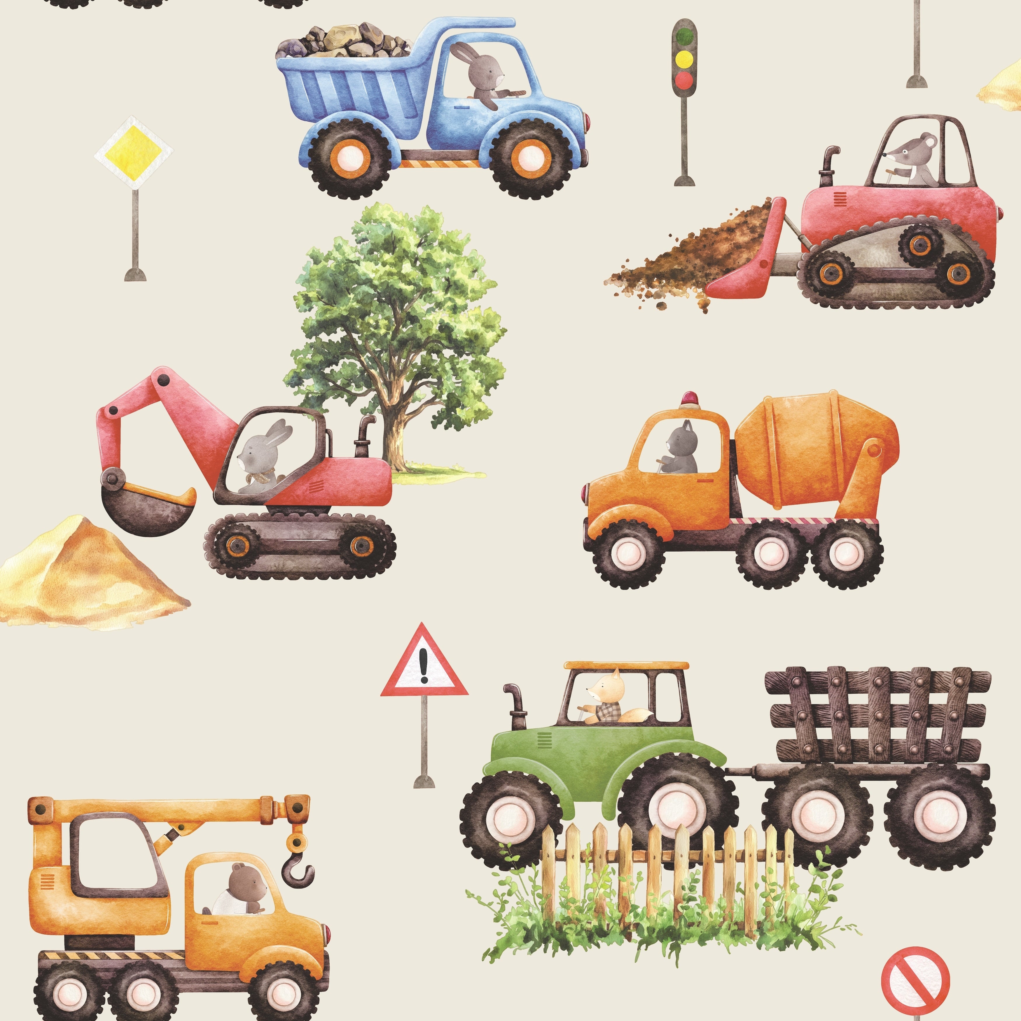 Veer Decor Little Builders Wallpaper