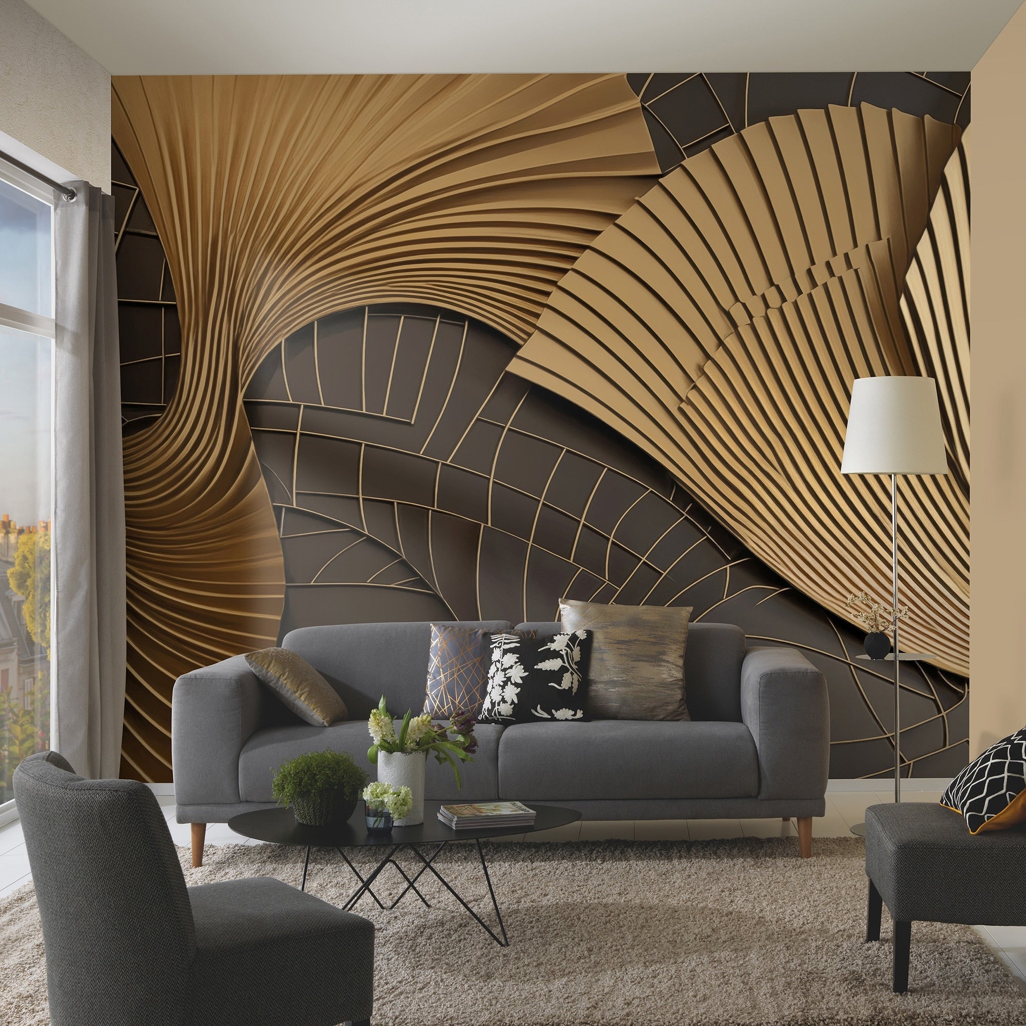 Veer Decor Luness Gold Wall Mural