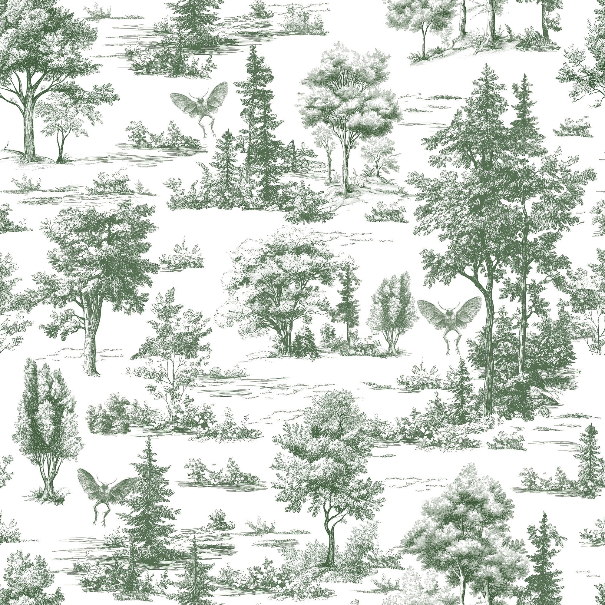 Veer Decor Mothman Novelty Toile Peel And Stick Wallpaper