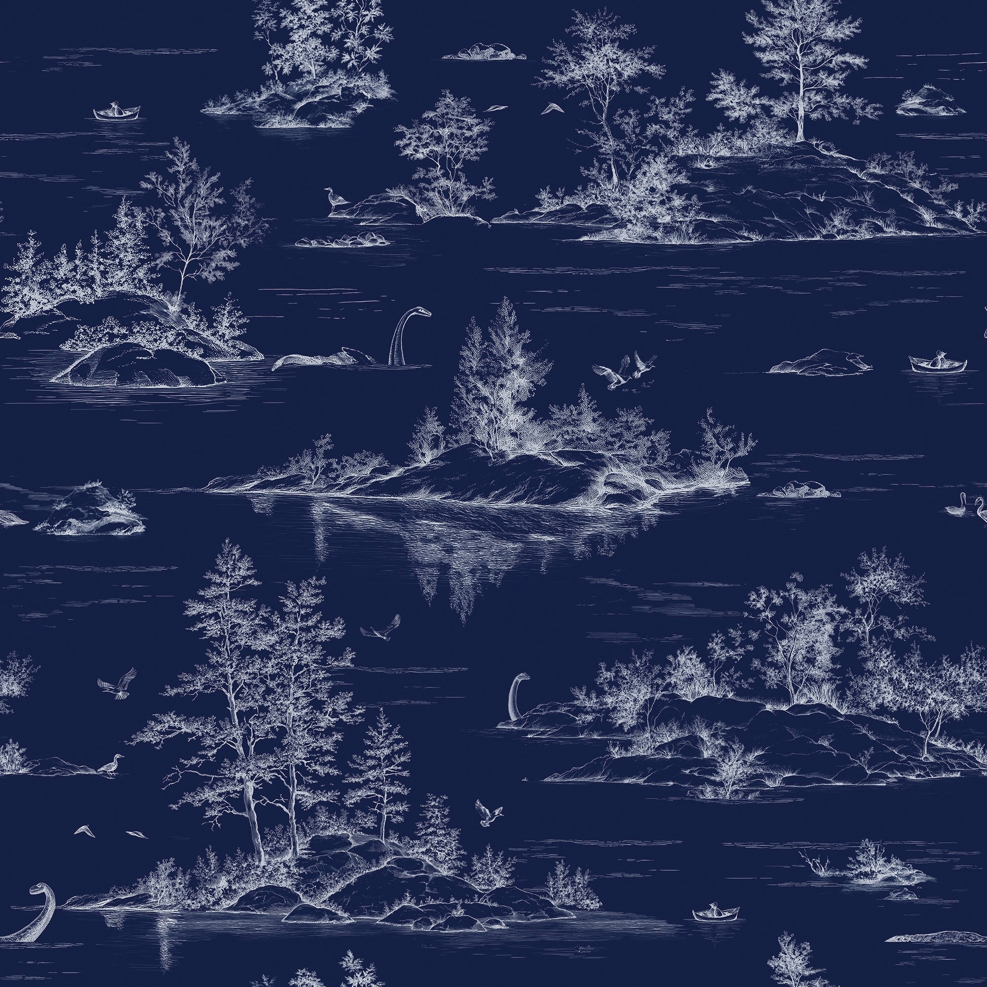 Veer Decor Nessie Novelty Toile Peel And Stick Wallpaper