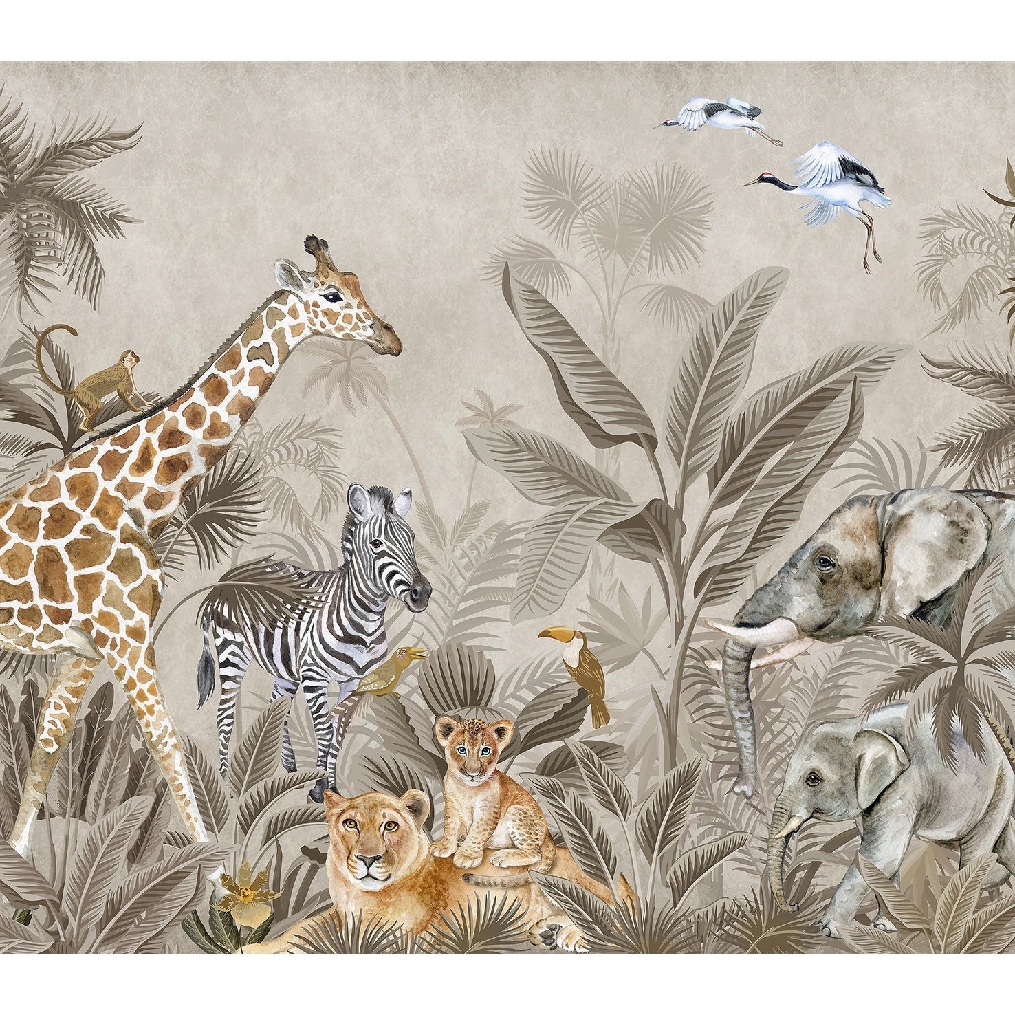 Veer Decor Safari Tales Wall Mural Taupe