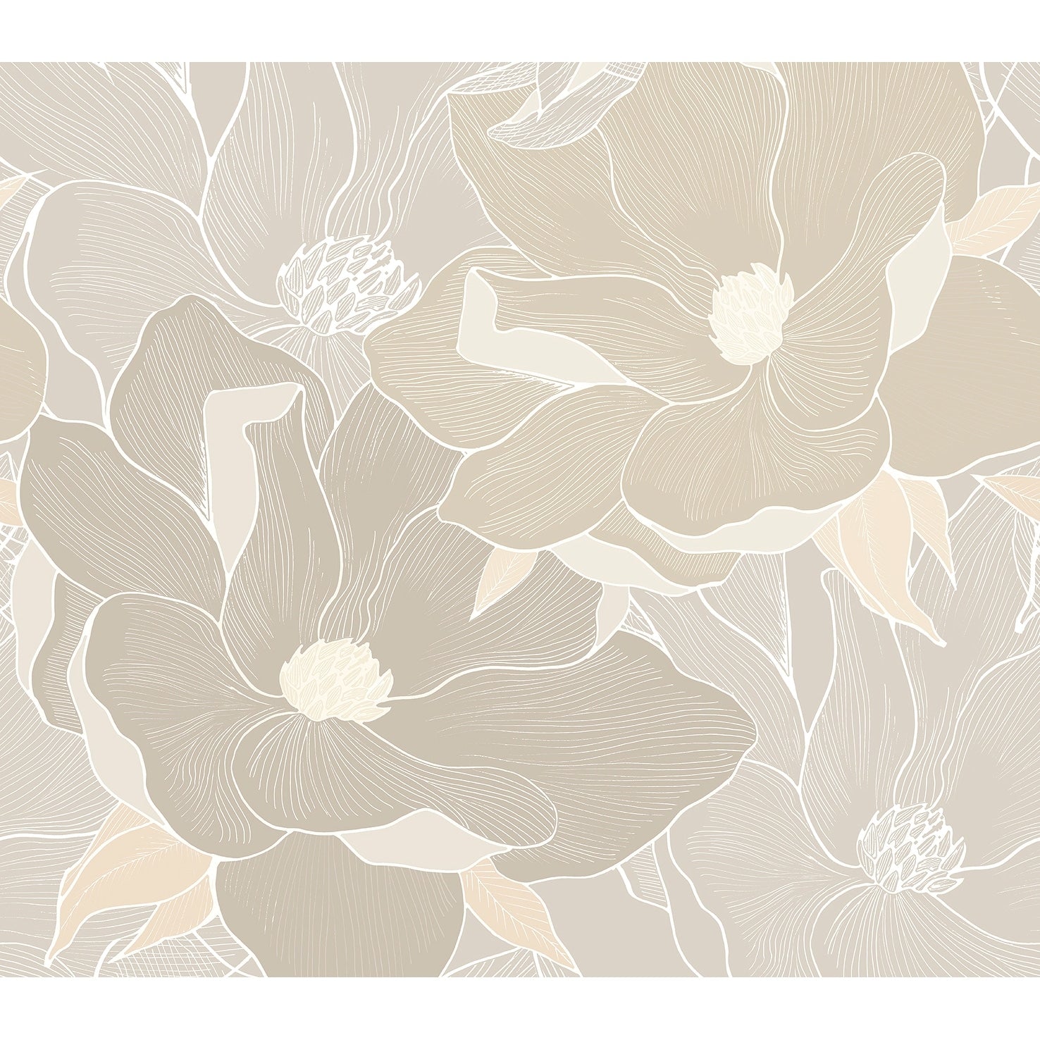 Veer Decor Soft Magnolia Wall Mural Taupe