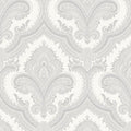 Veer Decor Traditional Damask Silver Wallpaper