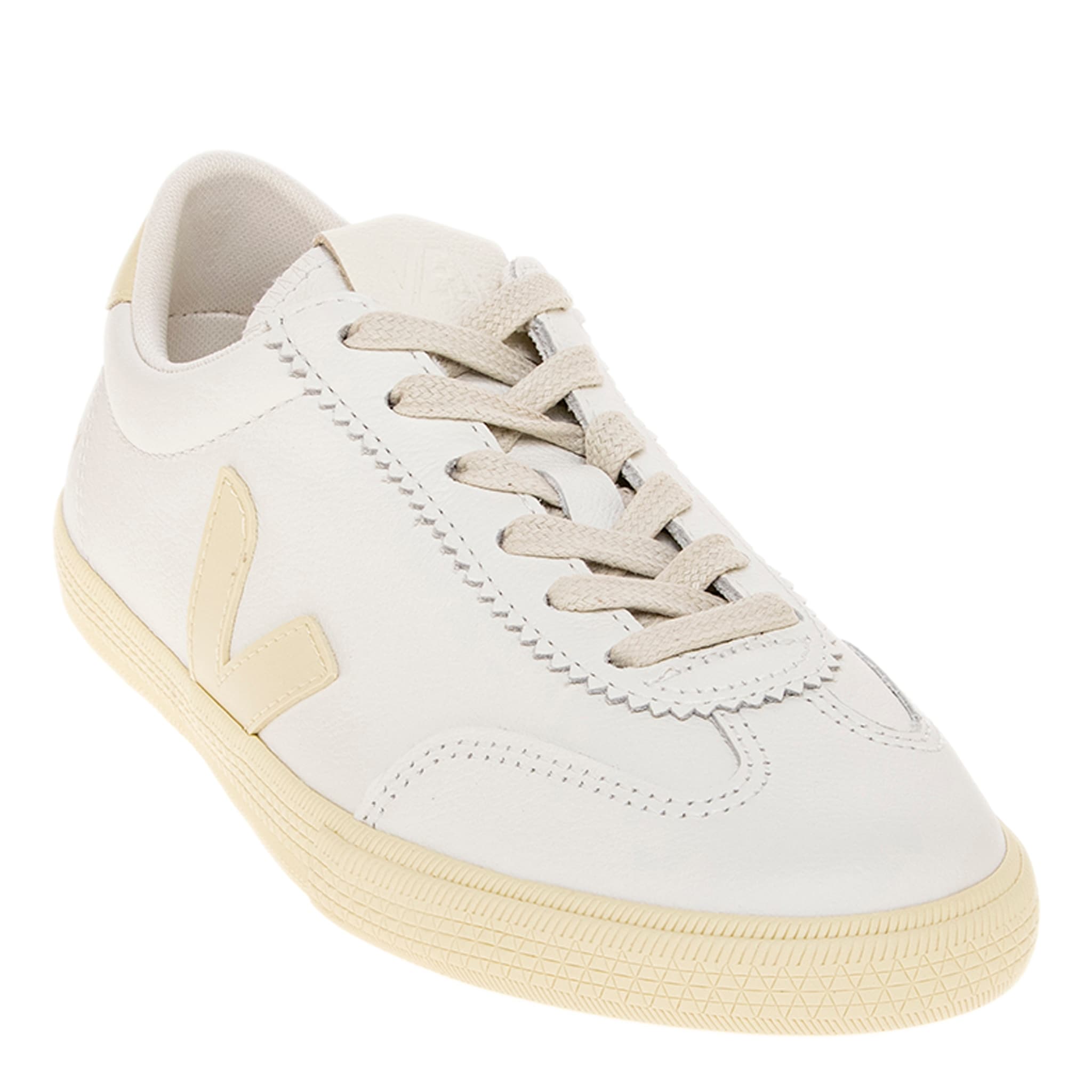 Veja Womens Volley Signature Sneakers In White With Calcaire