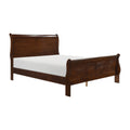 Vele Full Size Sleigh Bed Louis Philippe Style Cherry Brown Finish