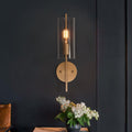 Mid Century 1 Light Gold Bath Vanity Wall Sconce With Bubble Glass Shade H4.7 X W5.1 X H17.1
