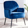 Velvet Accent Chair Modern Upholstered Living Room Chairs Luxury Single Sofa Armchair With Metal Legs Comfy Barrel Chairs