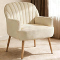 Velvet Accent Chair Modern Upholstered Living Room Chairs Luxury Single Sofa Armchair With Metal Legs Comfy Barrel Chairs