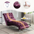 Velvet Chaise Lounge Indoor Button Tufted Upholstered Chaise Lounge Chair With Pillow For Bedroom Living Room Office