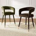 Velvet Counter Height Bar Stools With Gold Footrest Set Of 1 2 4