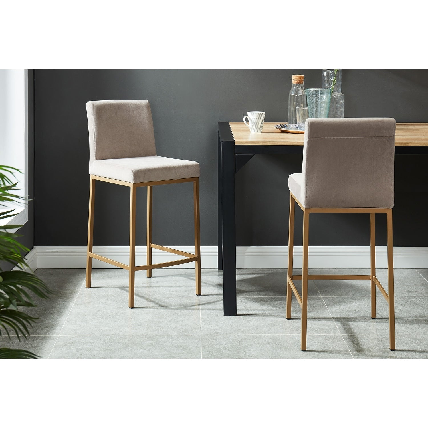 Velvet Counter Stool Set Of 2