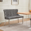 Velvet Double Dining Loveseat Bench Kitchen Dining Seating 2 Seat Tufted Bench W Handmade Buttons Wing Back