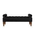 Velvet End Of Bed Bench Hallway Bench Black Ottoman Bench For Bedroom Simple Indoor Bench Leisure Bench