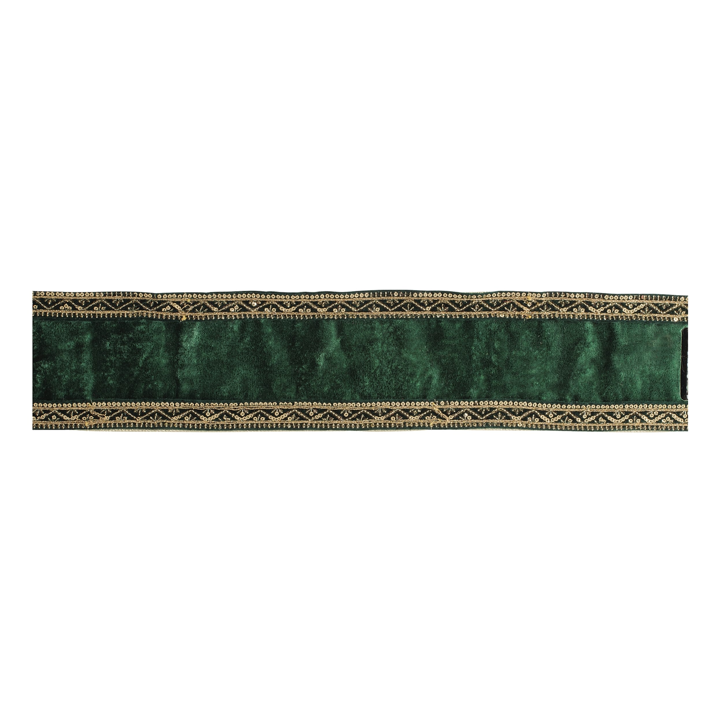 Velvet Ribbon With Ornate Metallic Trim 4 X 5 Yds.
