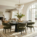 Velvet Upholstered Barrel Back Dining Chair With Gold Capped Legs Set Of 6