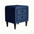 Velvet Upholstered Nightstand With 2 Drawers Modern Bedside Table With Storage Elegant Accent End Table 20 Inch