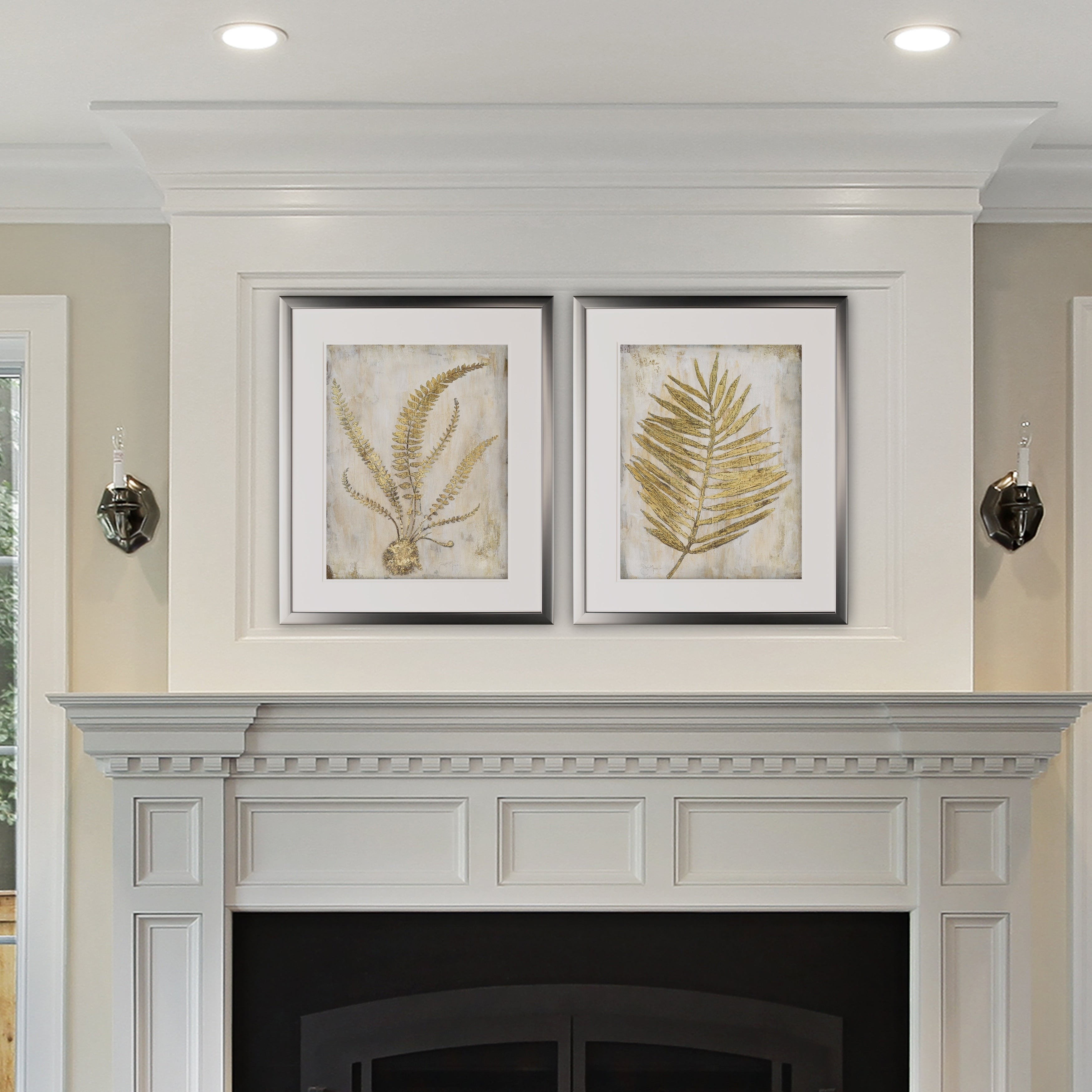 Venetian Frond 2 Piece Set Silver Frame