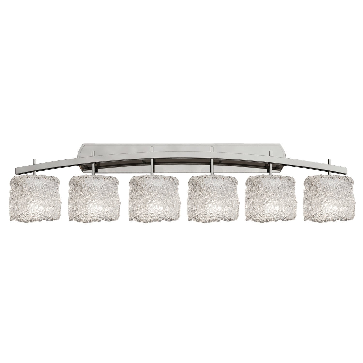 Veneto Luce Archway 6 Light Brushed Nickel Bath Bar Lace Oval Shade