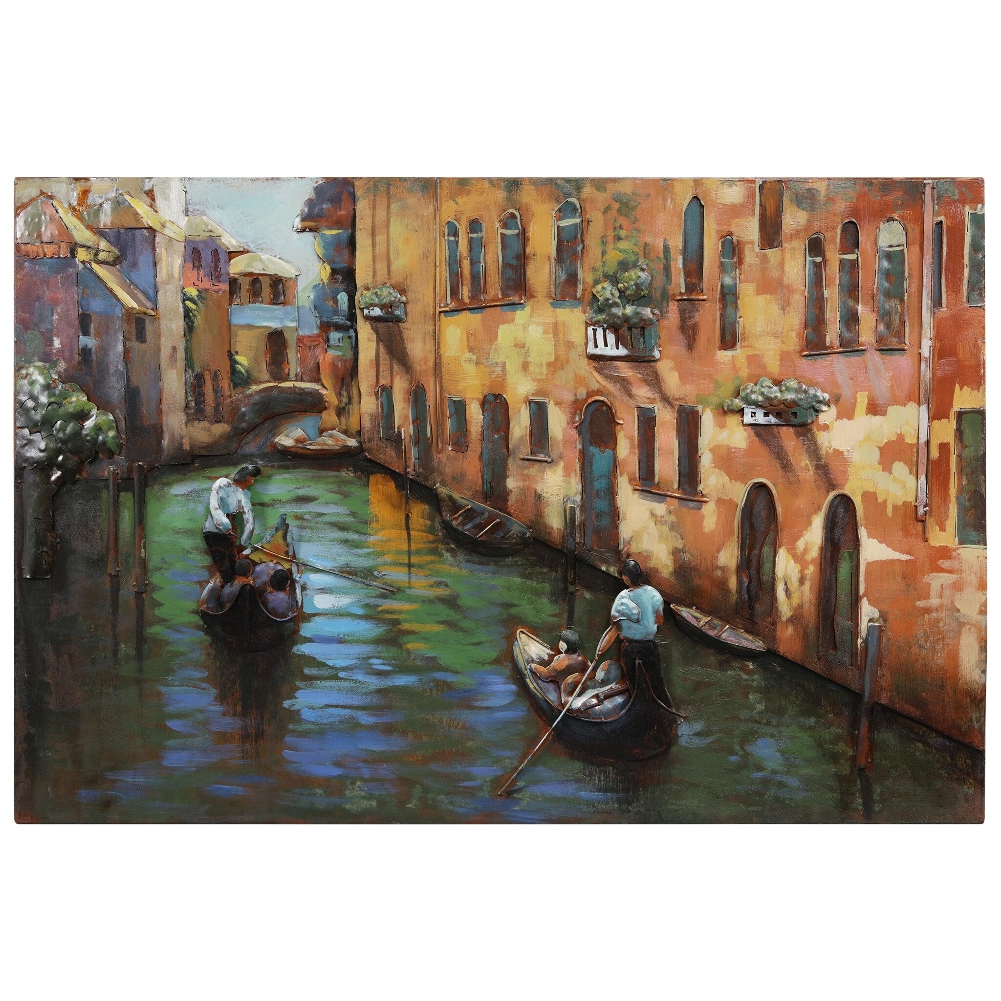 Venice Mixed Media Iron Hand Painted Dimensional Wall D Cor