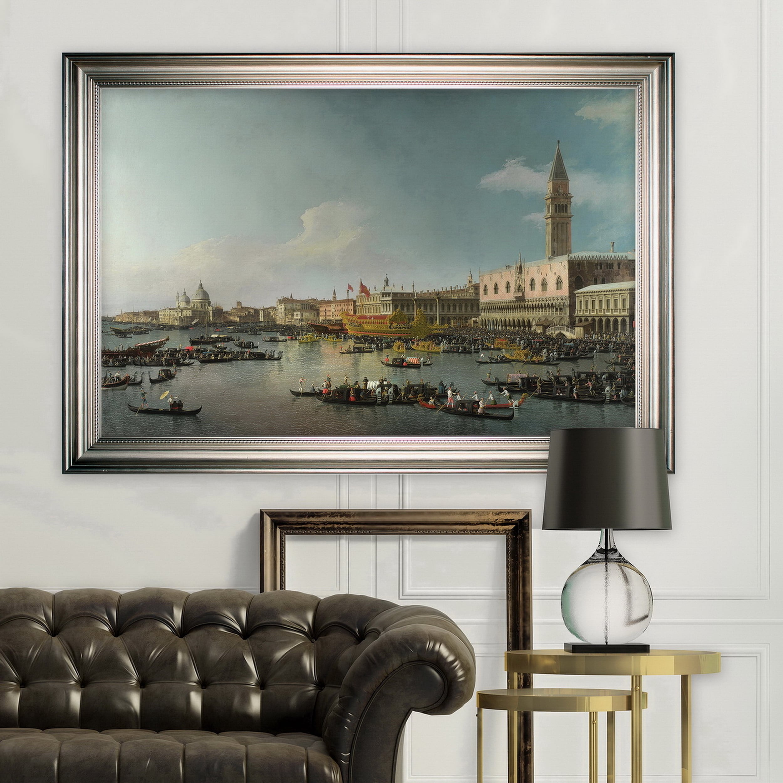 Venice The Basin By Canaletto Silver Frame
