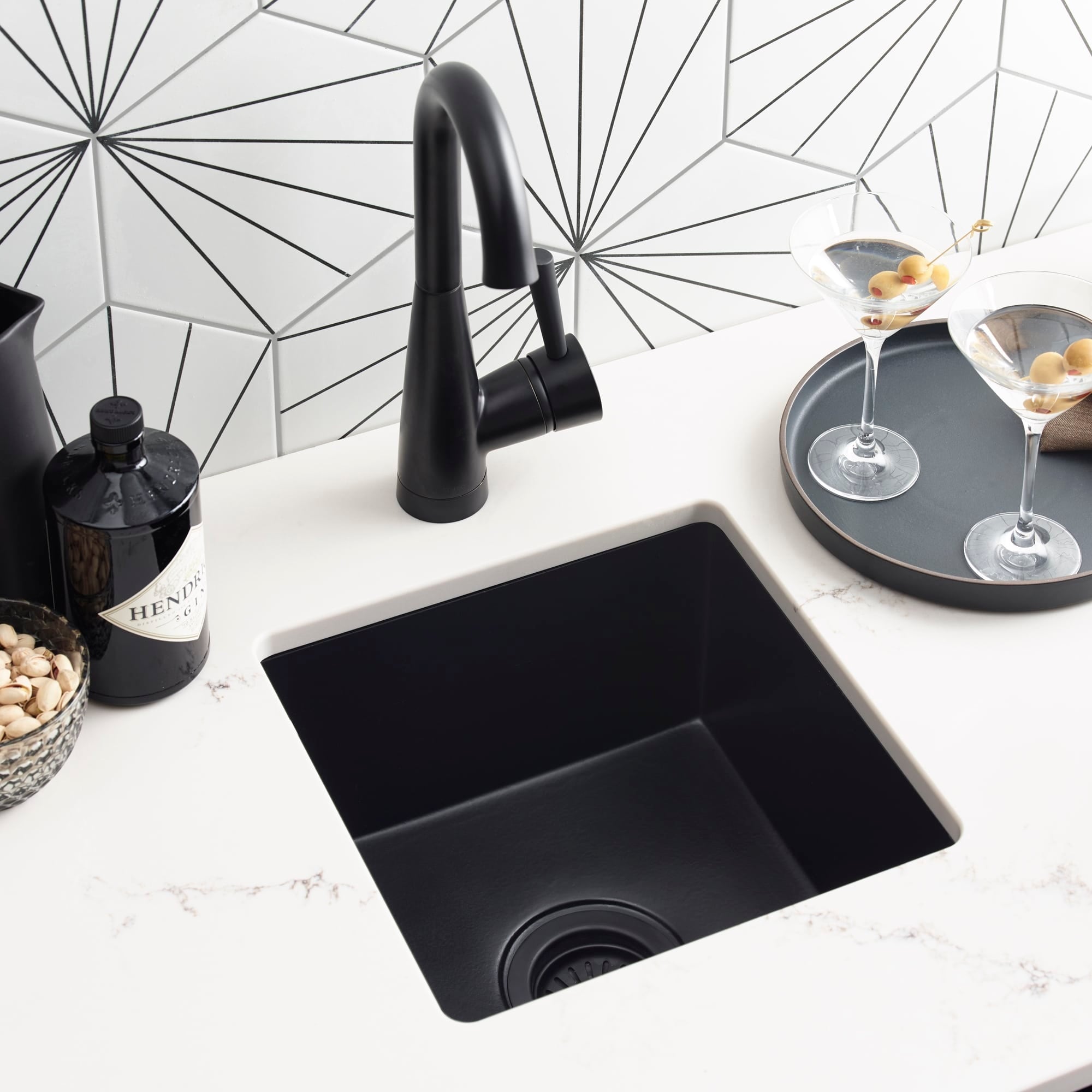Ventana 15 Inch Nativestone Concrete Bar Prep Sink