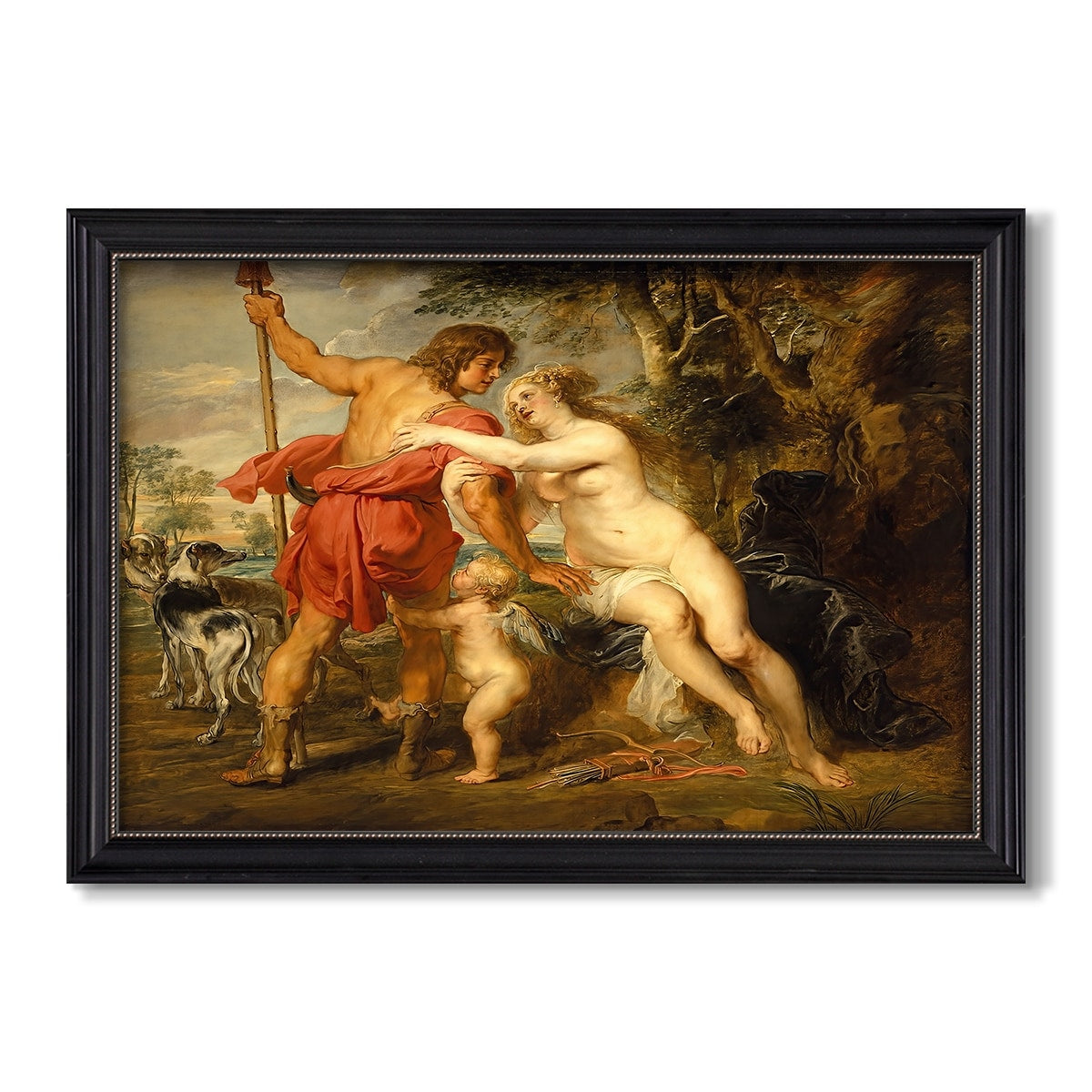 Venus And Adonis C 1635 Peter Paul Rubens Custom Framed Canvas