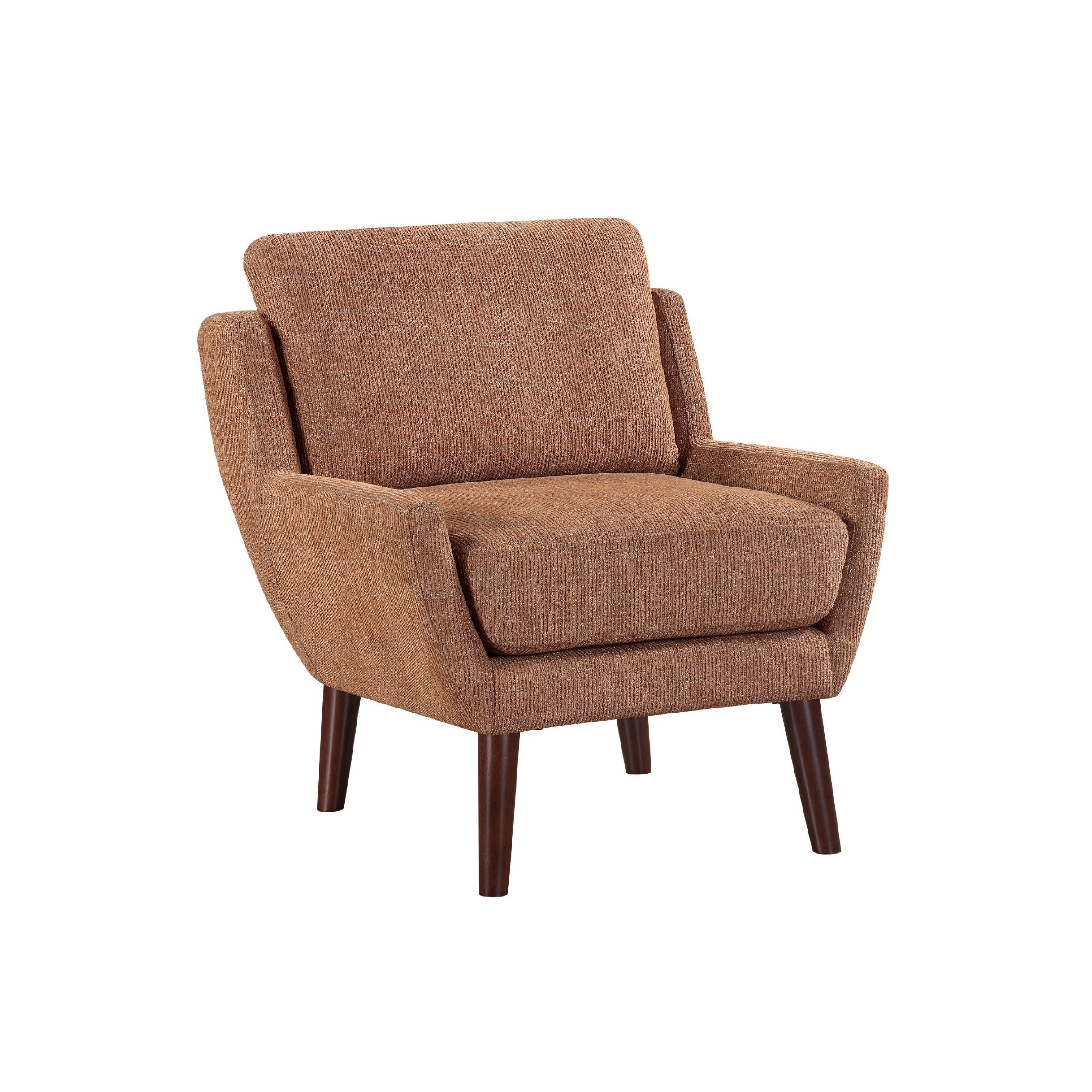 Veny Accent Armchair Burnt Orange Chenille Solid Wood Angled Legs