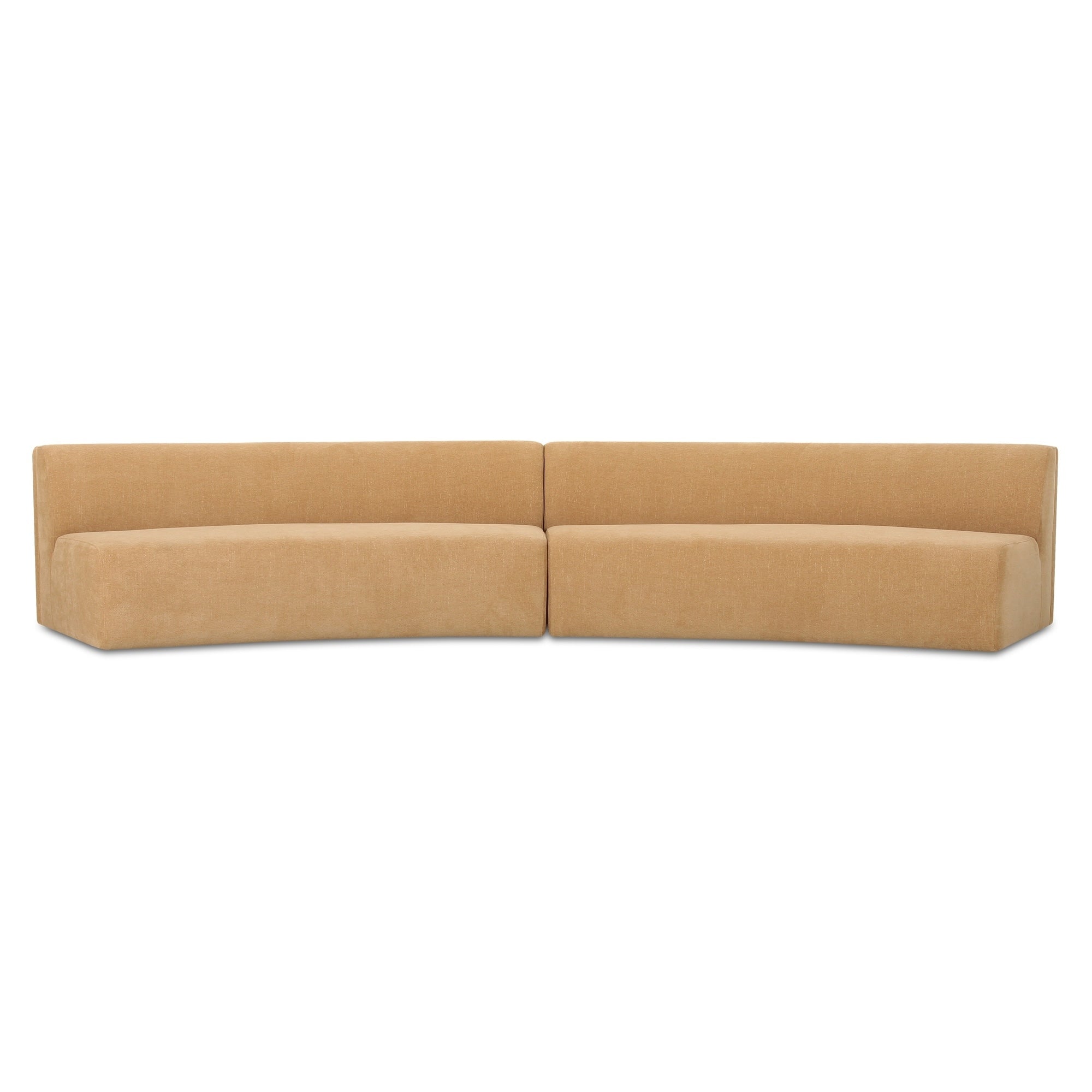 Vera Concave Modular Sectional Polyester Plywood Frame Tight Back Two Piece Seats 4 Golden Yellow
