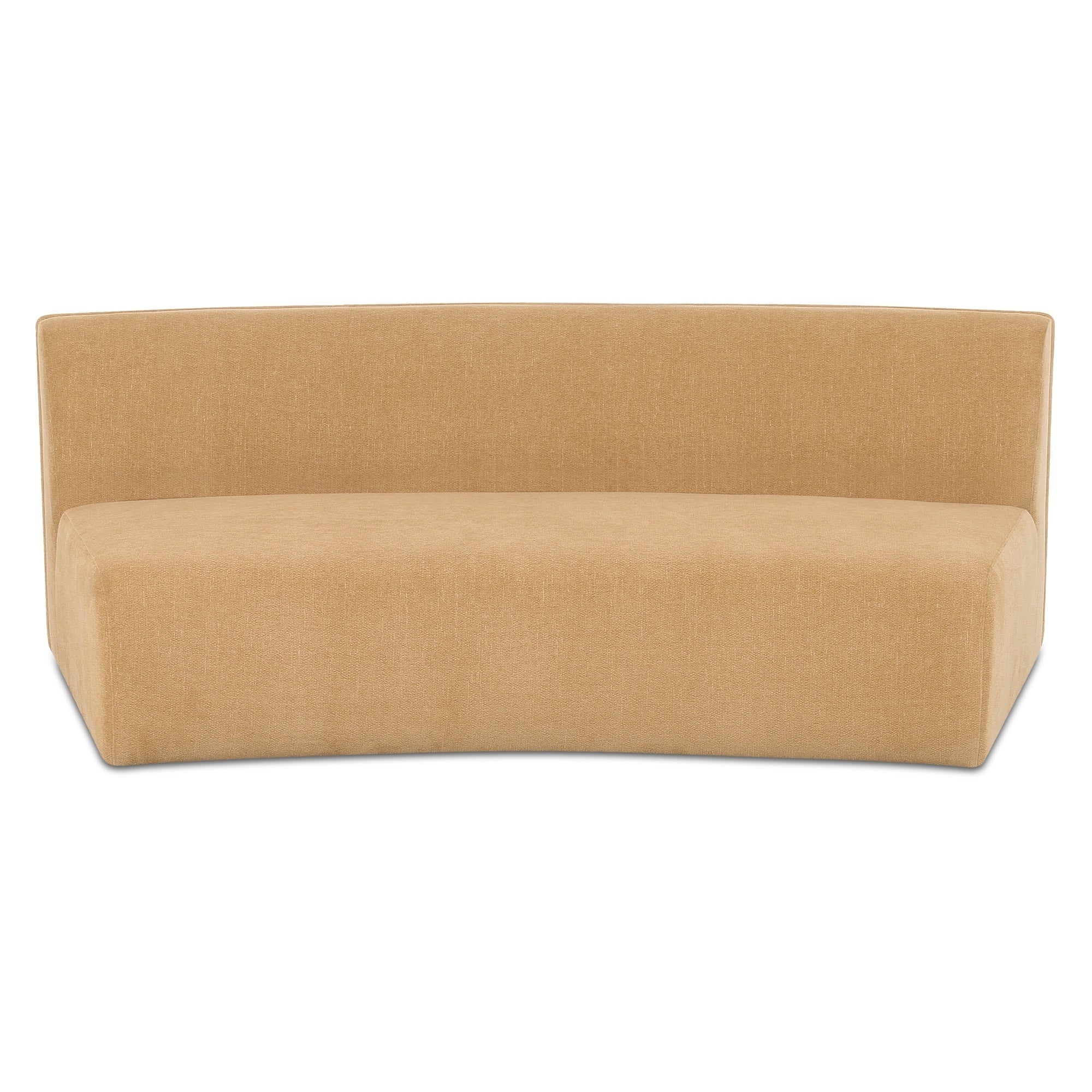 Vera Concave Modular Sofa Polyester Fabric Plywood Frame Two Components Seats 2 Golden Yellow