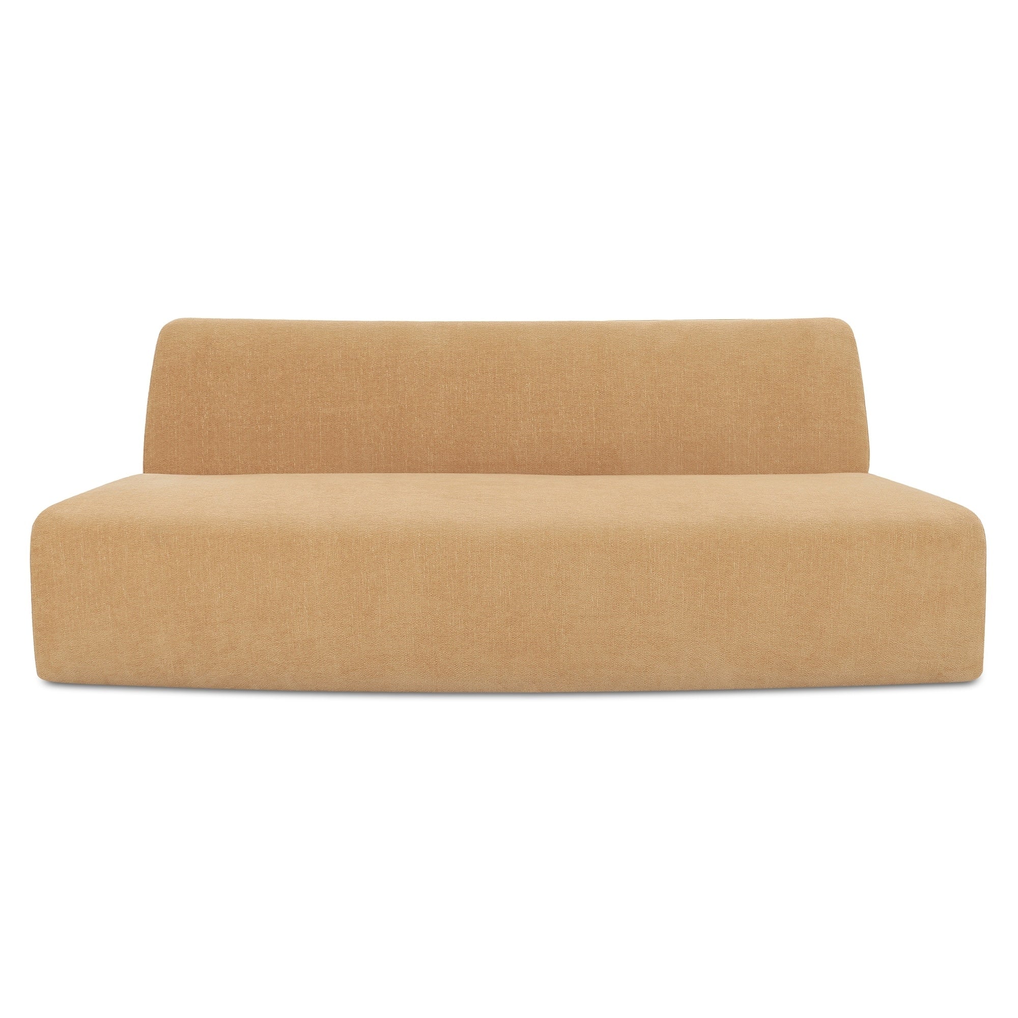 Vera Convex Modular Sofa Polyester Fabric Plywood Frame Two Components Seats 2 Golden Yellow